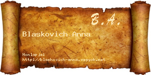Blaskovich Anna névjegykártya