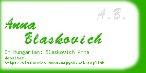 anna blaskovich business card